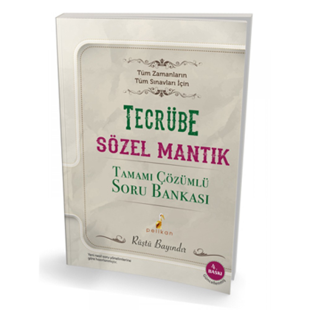 PELİKAN TECRÜBE SÖZEL MANTIK TAMAMI ÇÖZ SB