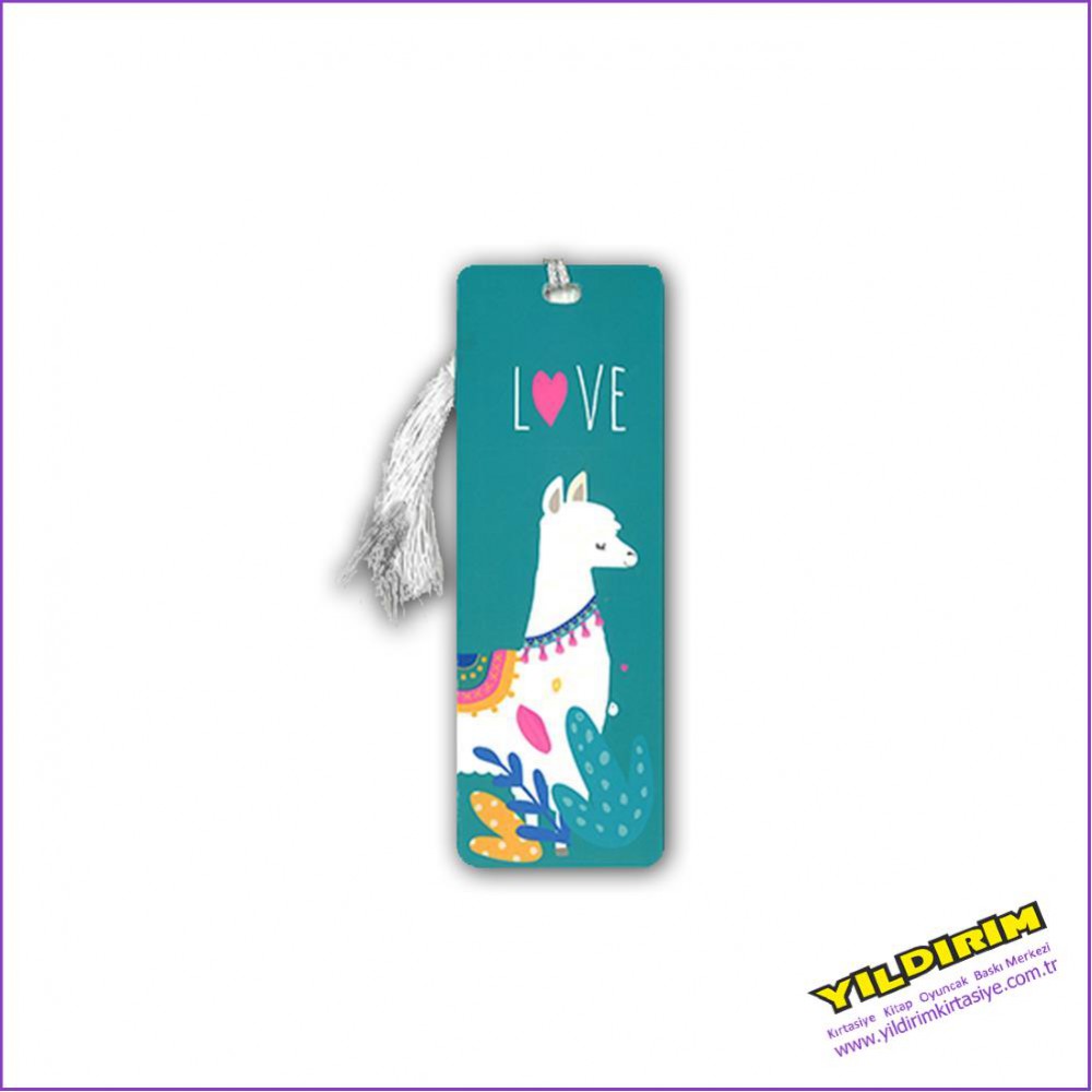 K-GİFT LASTİKLİ KARTON BOOKMARK-LİAMA