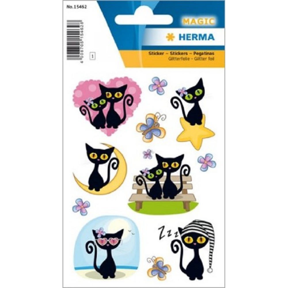 HERMA MAGIC ETİKET SEVİMLİ KEDİ FOIL GLITTER