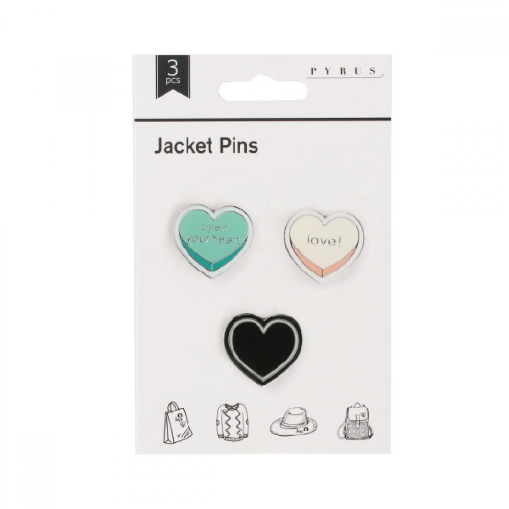 PYRUS PİN KALP 3 LÜ 20180101-002