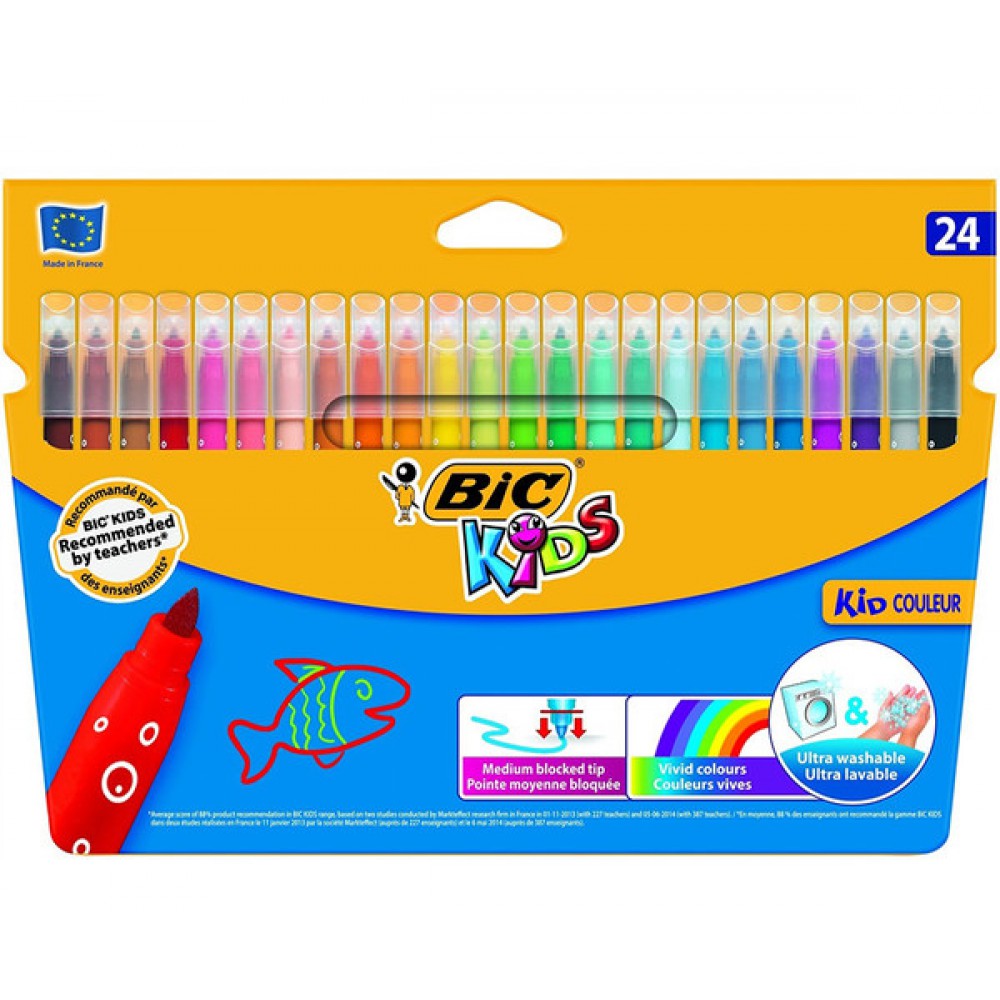 BIC KID COULEUR KEÇELİ BOYA KALEMİ 24'LÜ KUTU