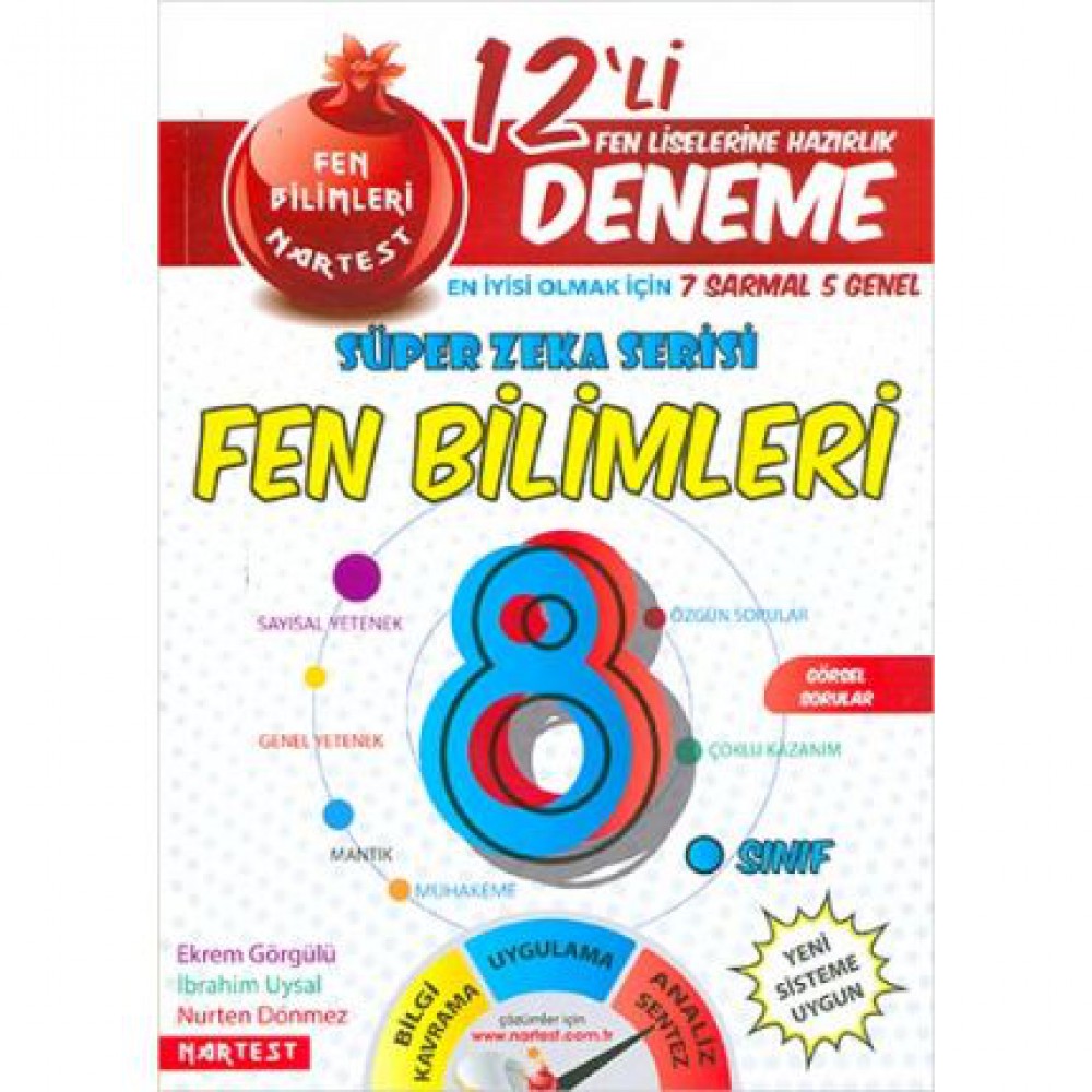 NARTEST 8.SINIF FEN BİLİMLERİ 12 DENEME SINAVI (7 SARMAL)