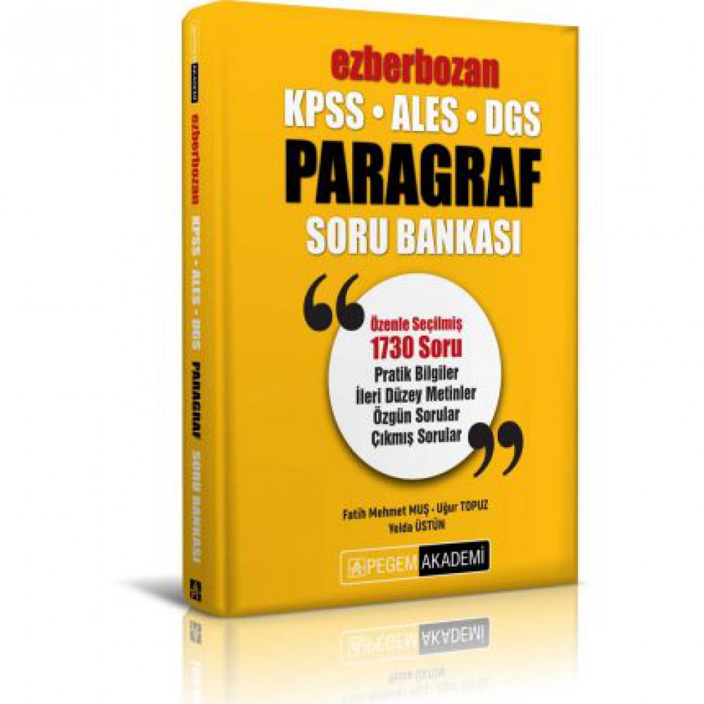 PEGEM KPSS/ALES/DGS PARAGRAF SORU BANKASI 2020