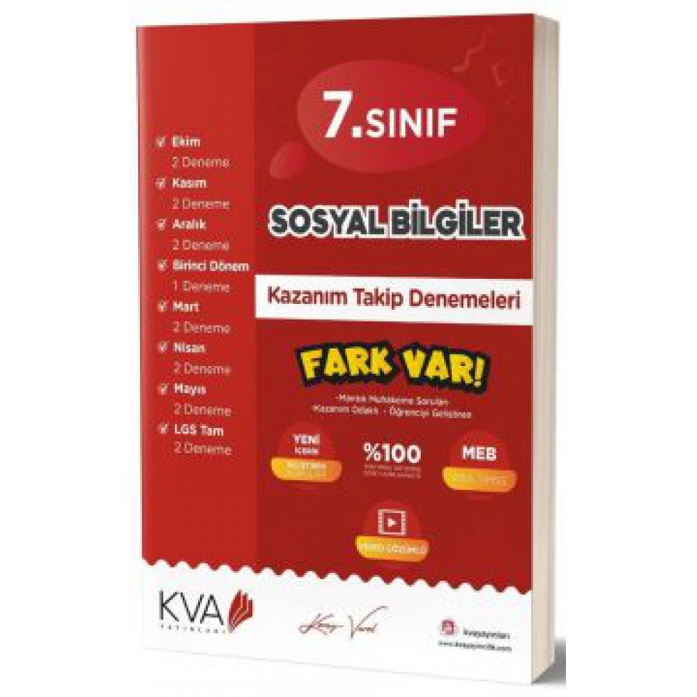 KORAY VAROL 7.SINIF SOSYAL BİLGİLER KAZANIM TAKİP KİTABI