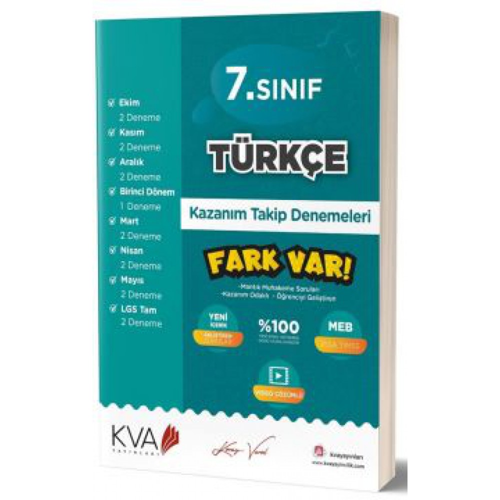 KORAY VAROL 7.SINIF TÜRKÇE KAZANIM  TAKİP KİTABI