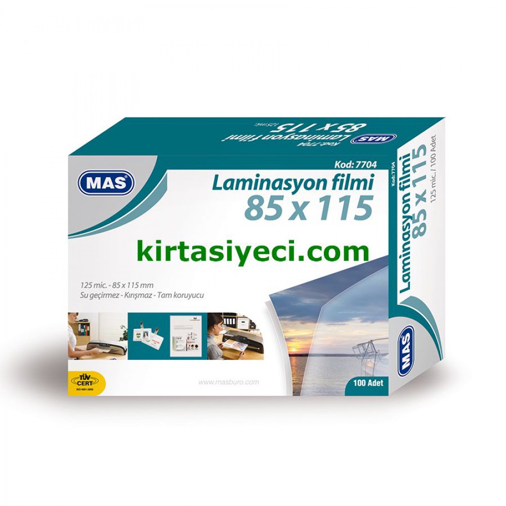 MAS 7704 LAMİNASYON FİLMİ 125 MC 85*115
