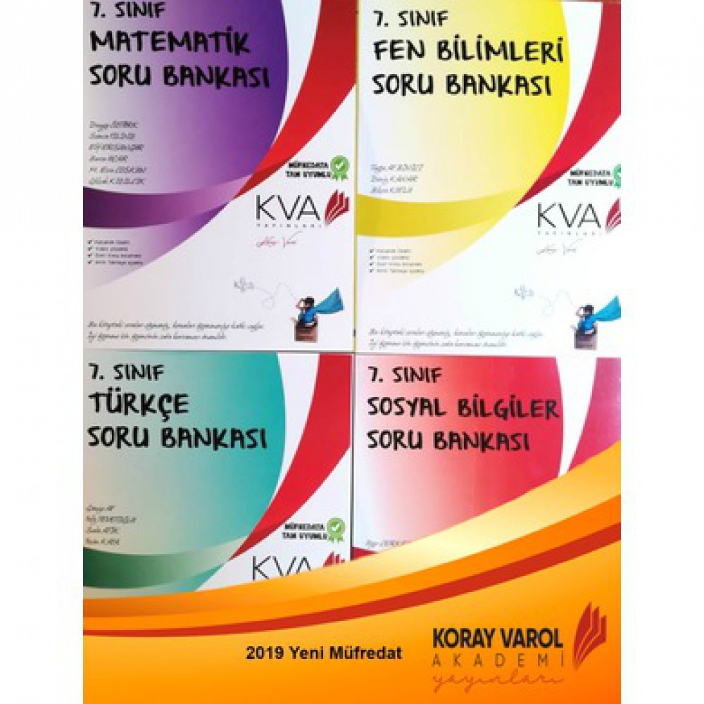 KORAY VAROL 7.SINIF 4'LÜ SORU BANKASI SETİ * YENİ MÜFREDAT