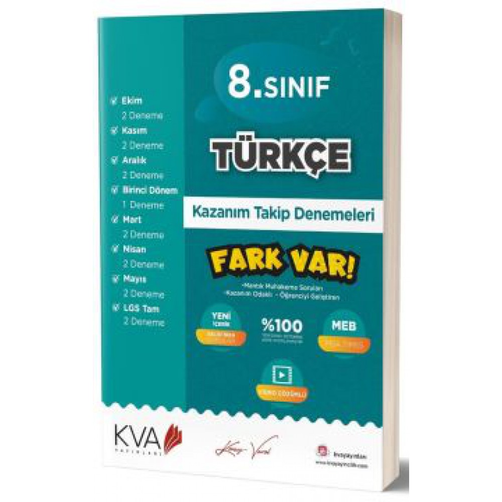 K.VAROL 8.SINIF TÜRKÇE  KAZANIM TAKİP KİTABI