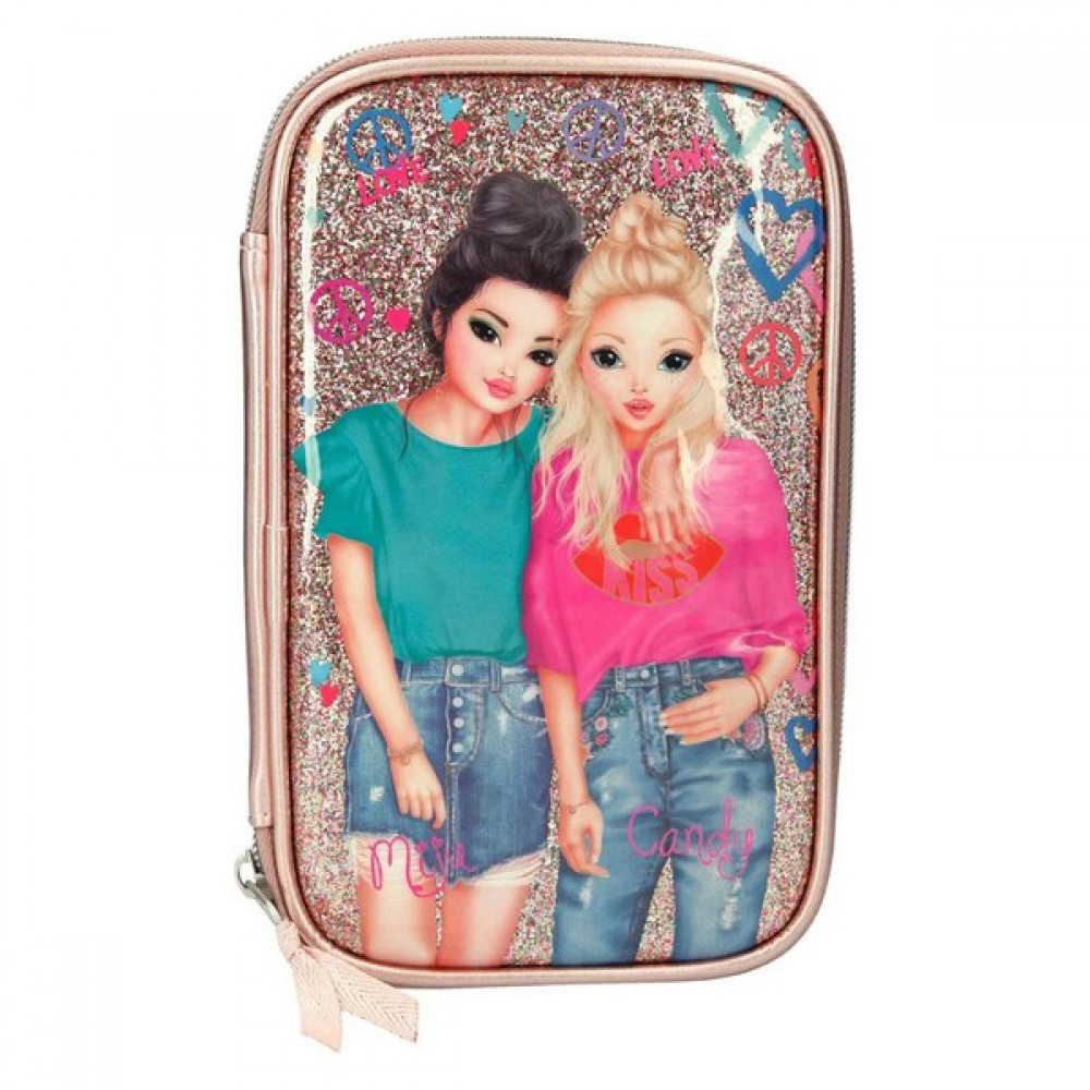 TOP MODEL 3 KATLI DOLU KALEM KUTU  DK08988-A