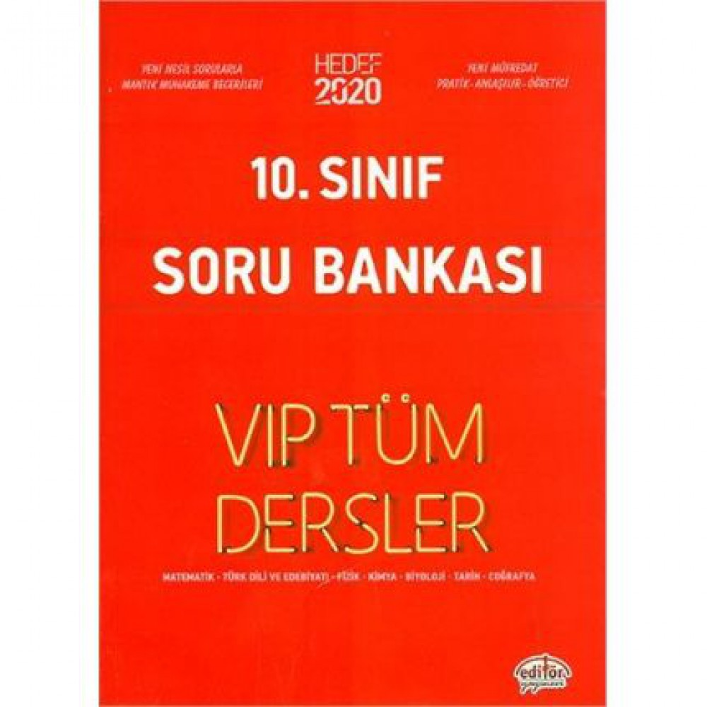 EDİTÖR 10.SINIF VİP TÜM DERSLER SORU BANKASI  KIRMIZI K