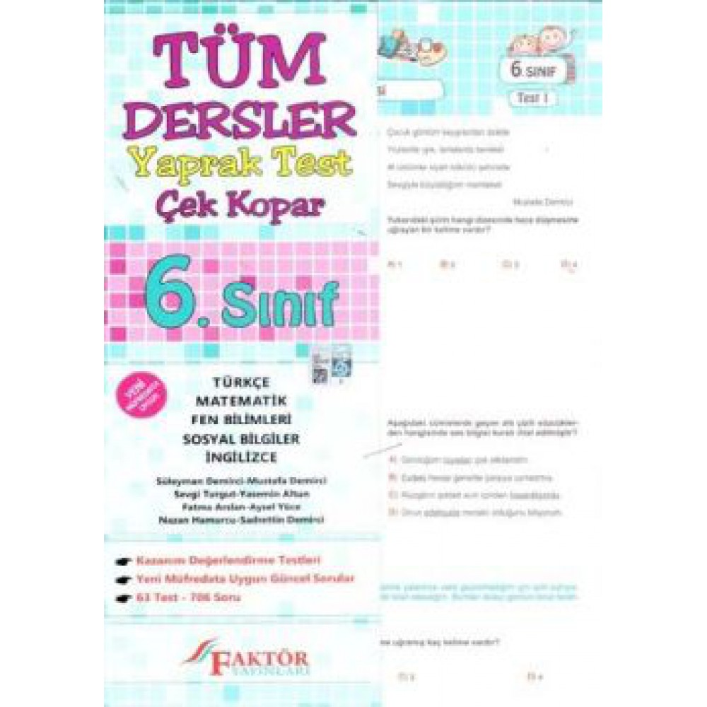 FAKTÖR 6.SNF TÜM DERSLER YAPRAK TEST ÇEK-KOPAR