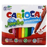 CARIOCA JUMBO SÜPER YIKANABİLİR KEÇELİ BOYA KALEMİ 12'Lİ