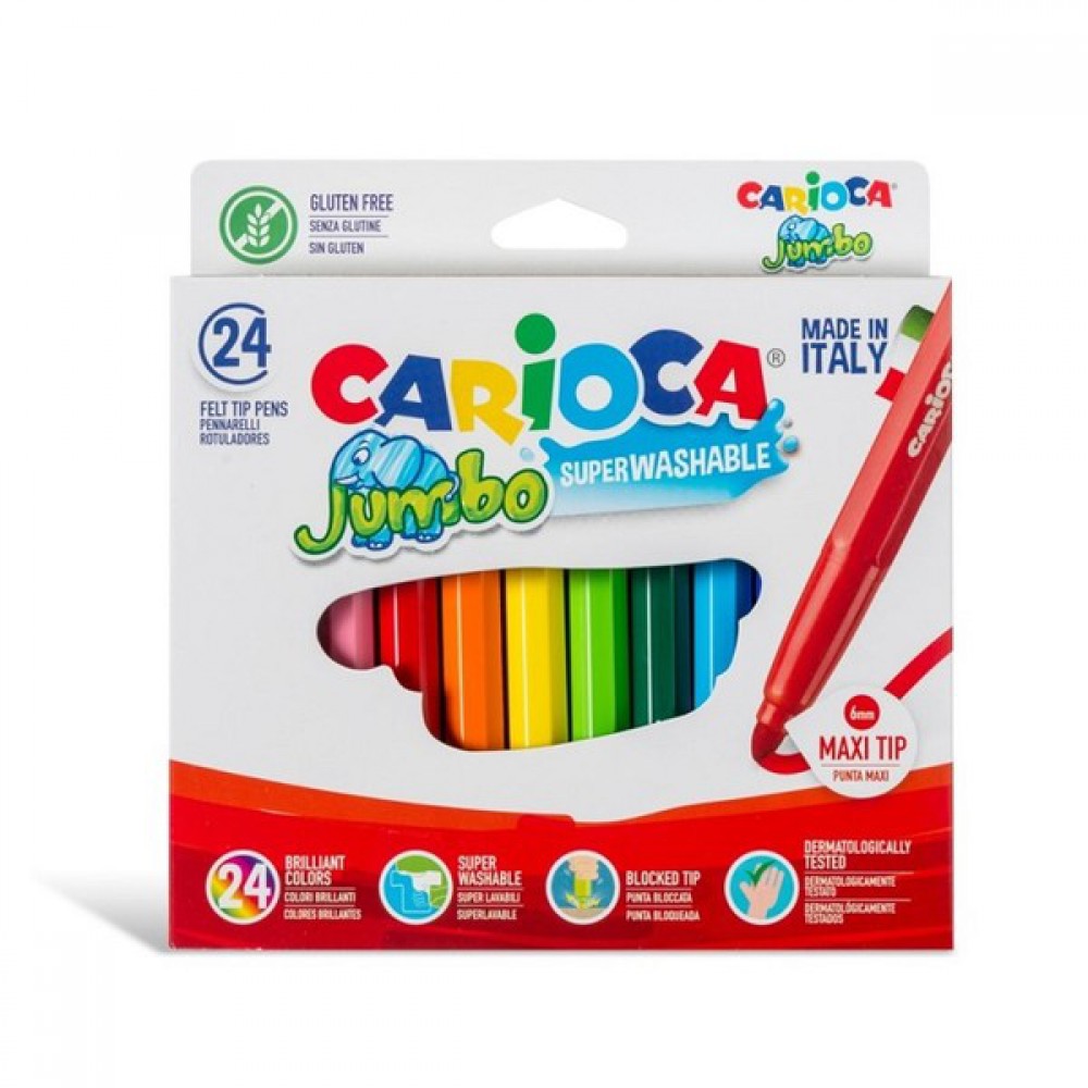 CARIOCA JUMBO KEÇELİ BOYA KALEMİ 24 RENK - 40570