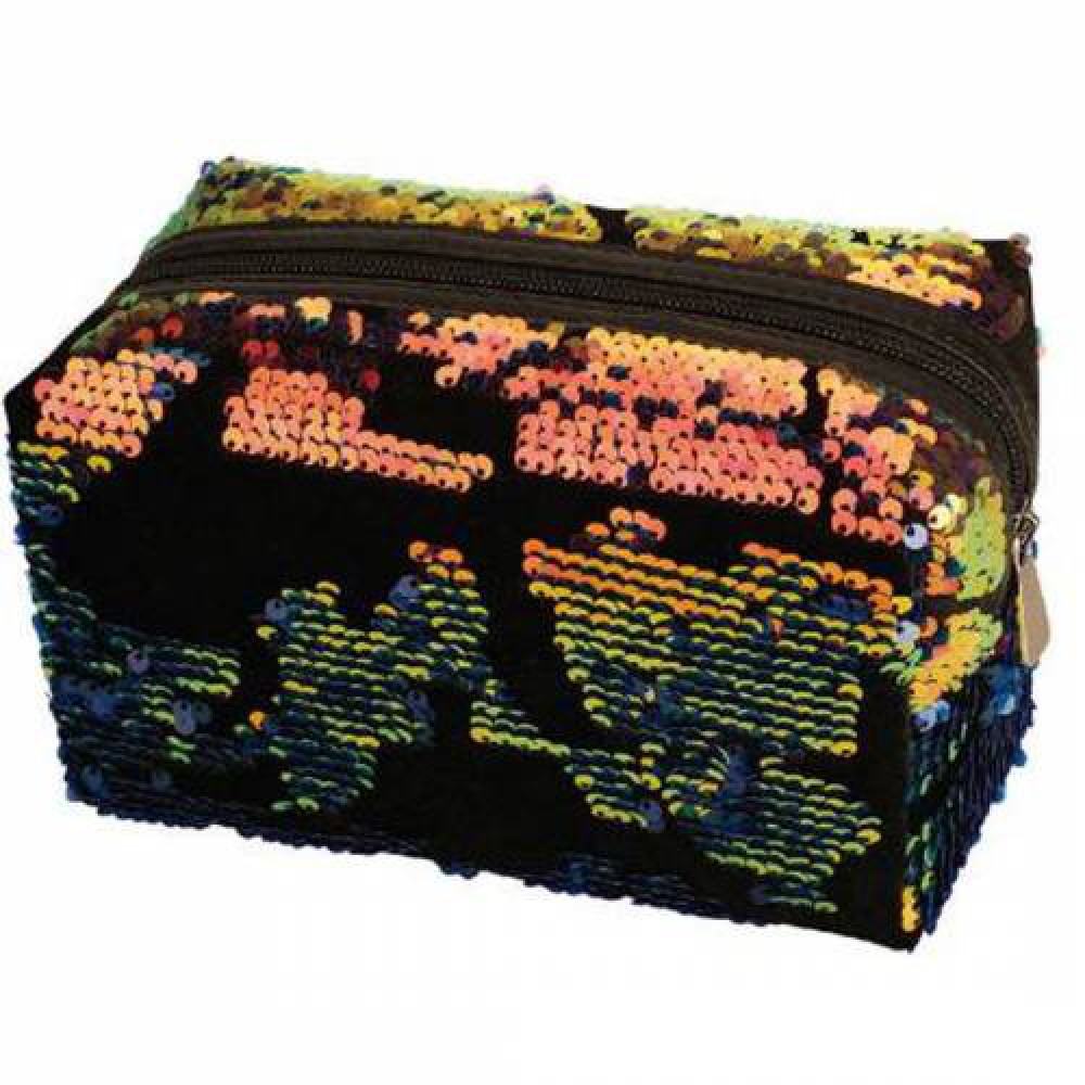 PYRUS MAKYAJ ÇANTASI SİYAH PULLU N/A