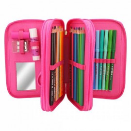 TOP MODEL FİLLED PENCİL CASE  TROPİKAL KAKTÜS 3 KATLI DOLU  