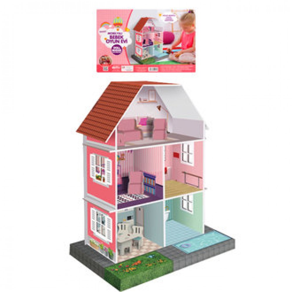 ARNAS TOYS MOBİLYALI BEBEK OYUN EVİ KARTON MAKET