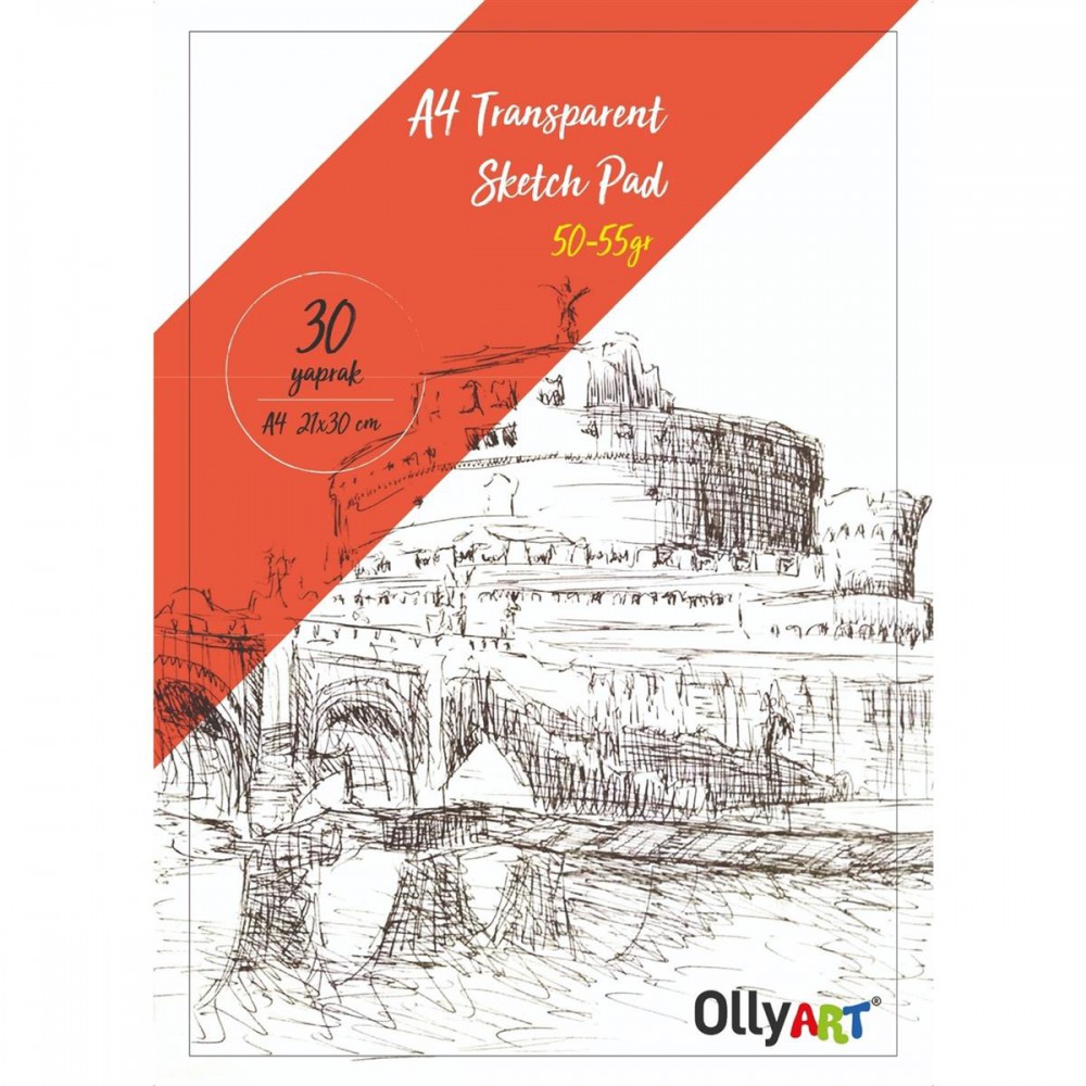 OLLYART SPİRALLİ AYDINGER ESKİZ BLOK A4 30 YAPRAK 50/55GR