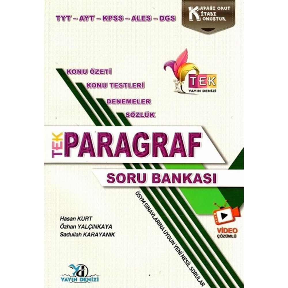 YAYIN DENİZİ TEK TYT AYT TEK V.D ÇÖZ PARAGRAF