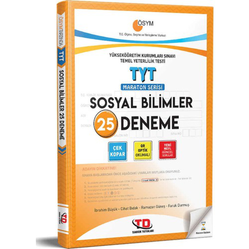 TANDEM TYT SOSYAL BİLGİLER 25 DENEME 