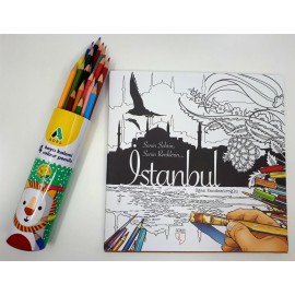 EDAM İSTANBUL MANDALA VE ADEL 24 LÜ KURU BOYA SET