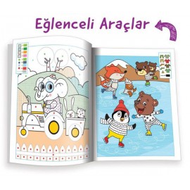 Kodlamalı Eğitici Boyama Kitabı - Eğlenceli Araçlar