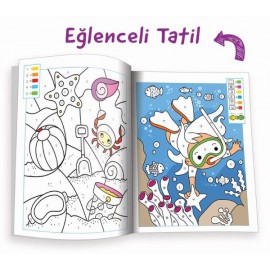 Kodlamalı Eğitici Boyama Kitabı - Eğlenceli Tatil