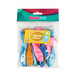 BALONEVİ 12'' METALİK MAVİ BALON 20 Lİ