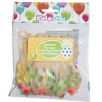 BALONEVİ ÇEPEÇEVRE FLORESAN PUANTİYE BASKILI 12'' BEYAZ BALON