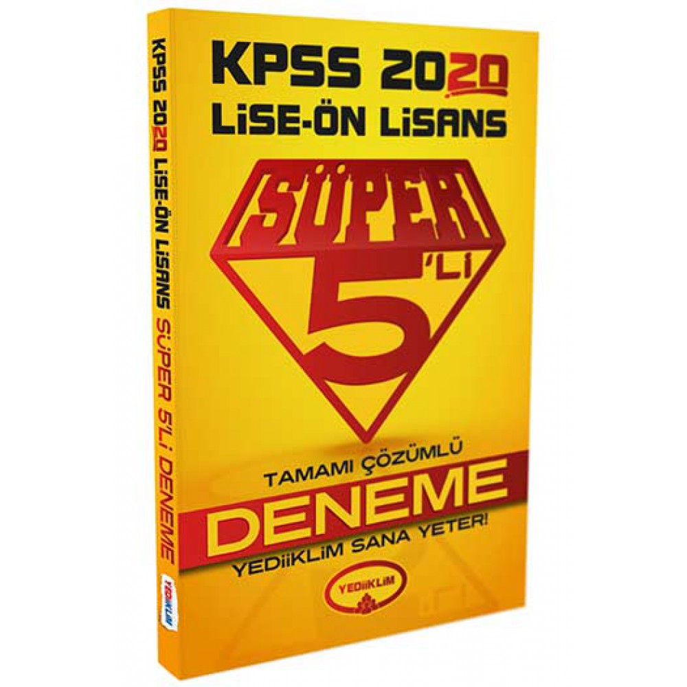 YEDİİKLİM KPSS 2020 Lise/Önlisans Çözümlü 5'li Deneme Sınavı