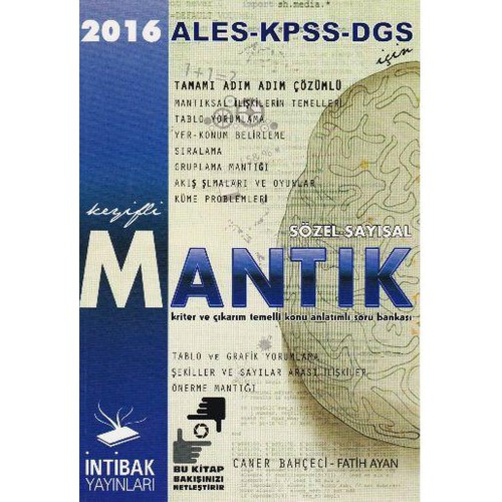 İNTİBAK KPSS DGS ALES SAYISAL SÖZEL MANTIK KA
