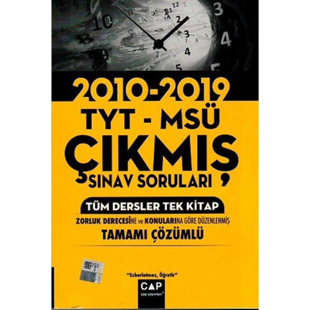 Çap Tyt Msü Tüm Dersler Tek Kitap Tamamı Çözümlü  Sınav Soruları 