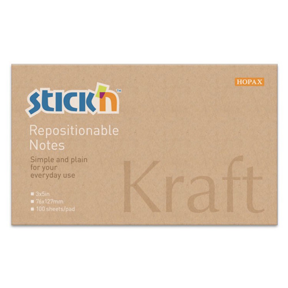 GIPTA STICKN 76*127 KRAFT NOTES 100 YP