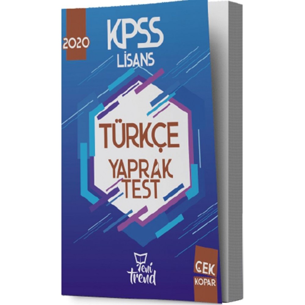 KPSS 2020 Lisans Genel Yetenek/Genel Kültür Türkçe Yaprak Test