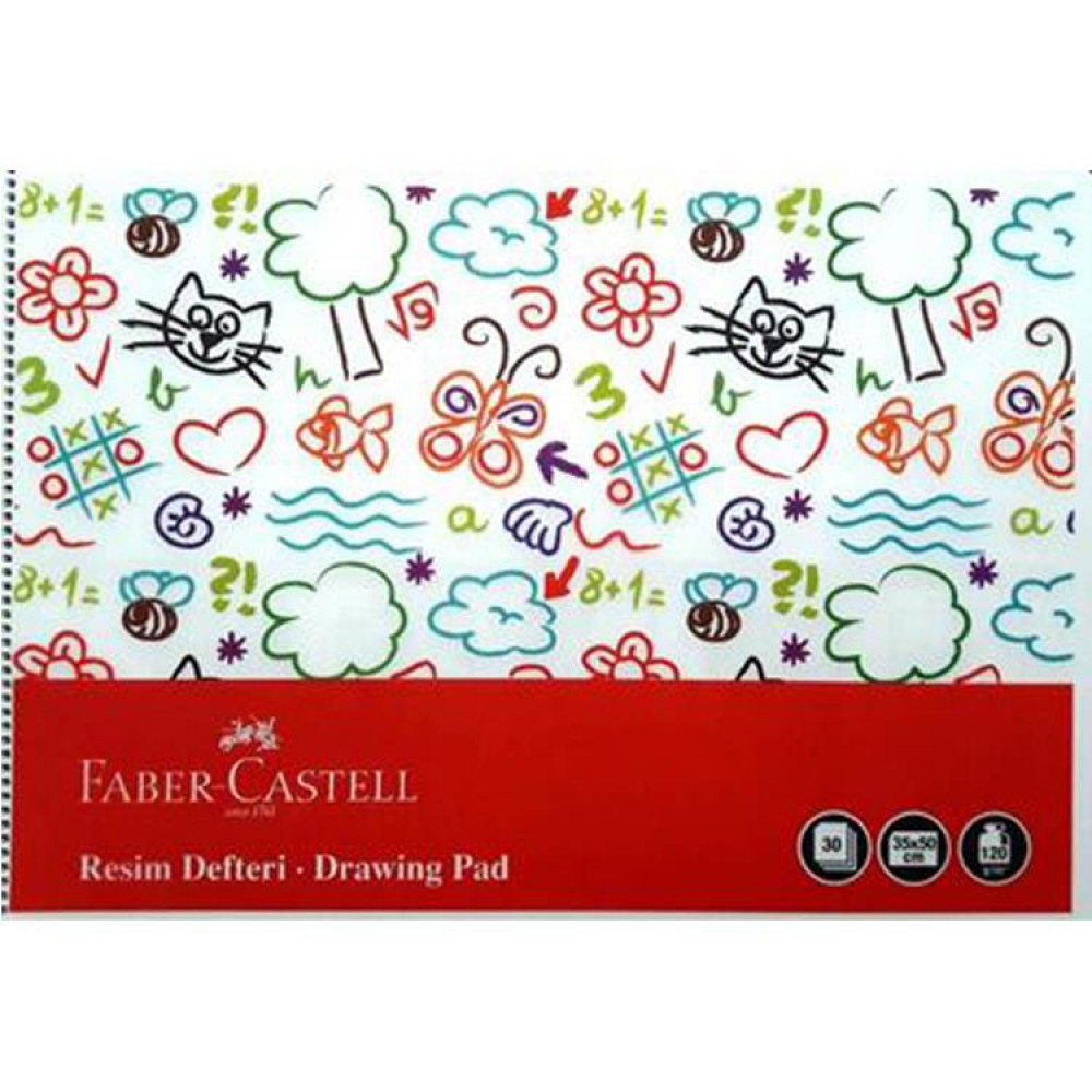 FABER RESİM DEFTERİ 35*50  EĞLENCELİ PP KAPAK 30 YP.
