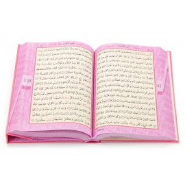 KURANI KERİM BİLGİSAYAR HATLI ORTA BOY 2 RENK MÜHÜRLÜ PEMBE-123P