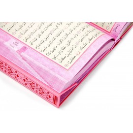 KURANI KERİM BİLGİSAYAR HATLI ORTA BOY 2 RENK MÜHÜRLÜ PEMBE-123P