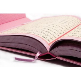 KURANI KERİM BİLGİSAYAR HATLI ORTA BOY 2 RENK MÜHÜRLÜ PEMBE-123P