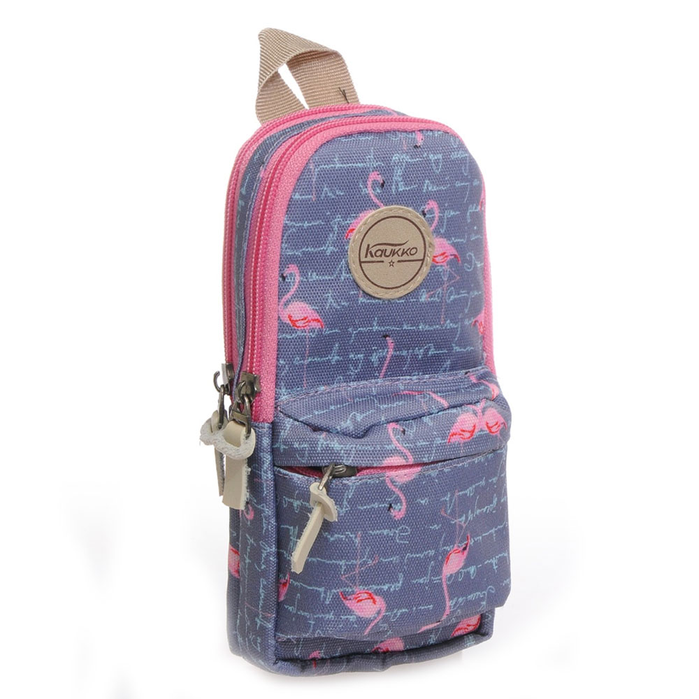 KAUKKO FLAMİNGO KALEM ÇANTASI (GRİ) K2105