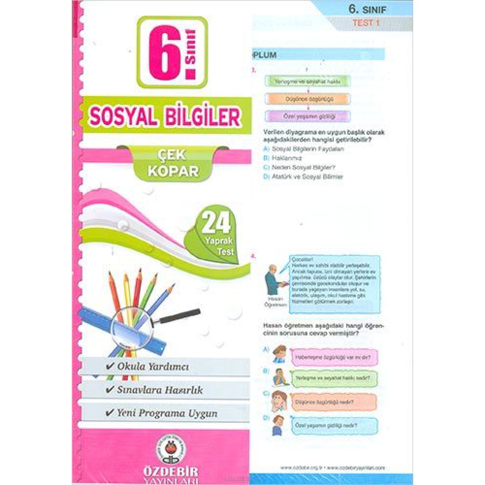 ÖZDEBİR 6. SINIF SOSYAL BİLGİLER YAPRAK TEST 