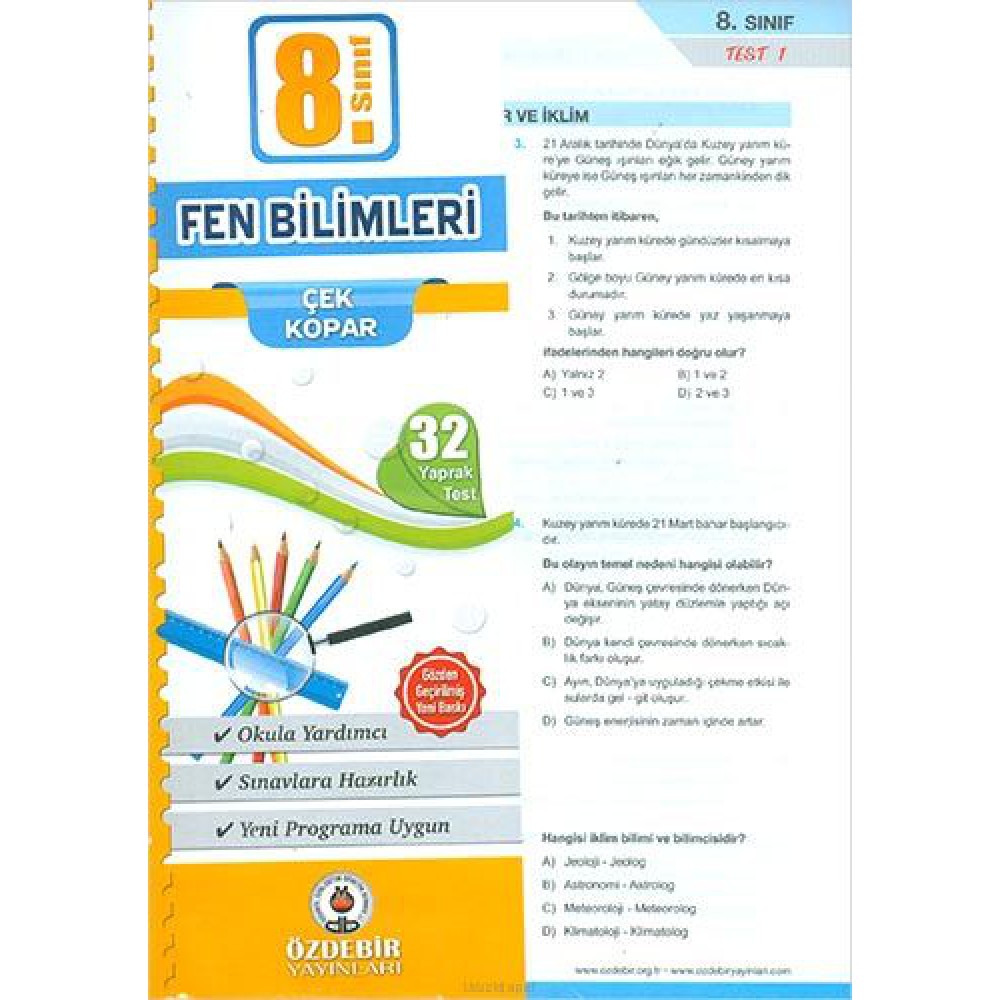 ÖZDEBİR 8. SINIF FEN BİL. YAPRAK TEST 