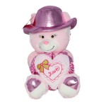 1910P ŞAPKALI AYICIK 50CM PEMBE