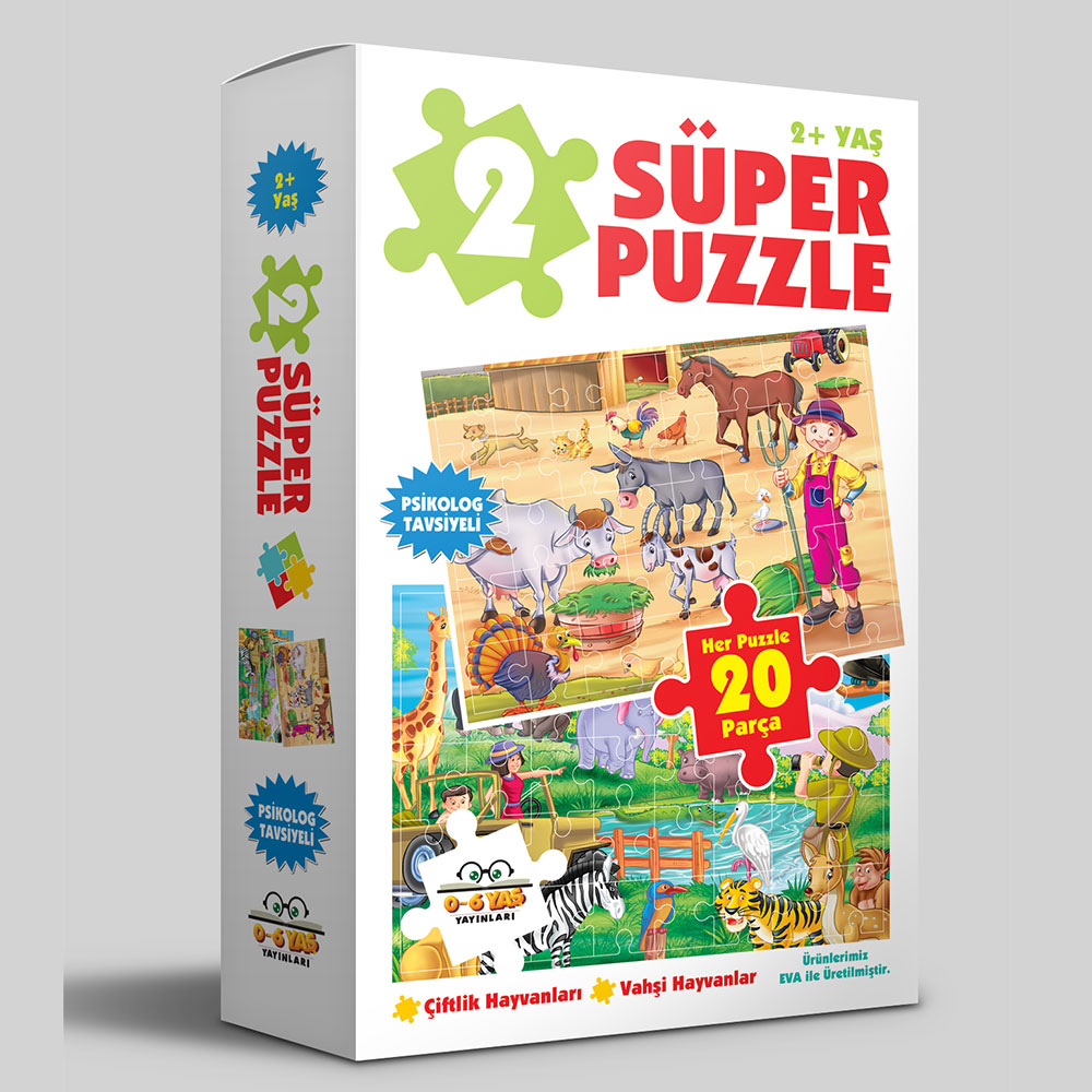2 SÜPER PUZZLE ÇİFTLİK HAYVAN-VAHŞLİ HAYVANLAR