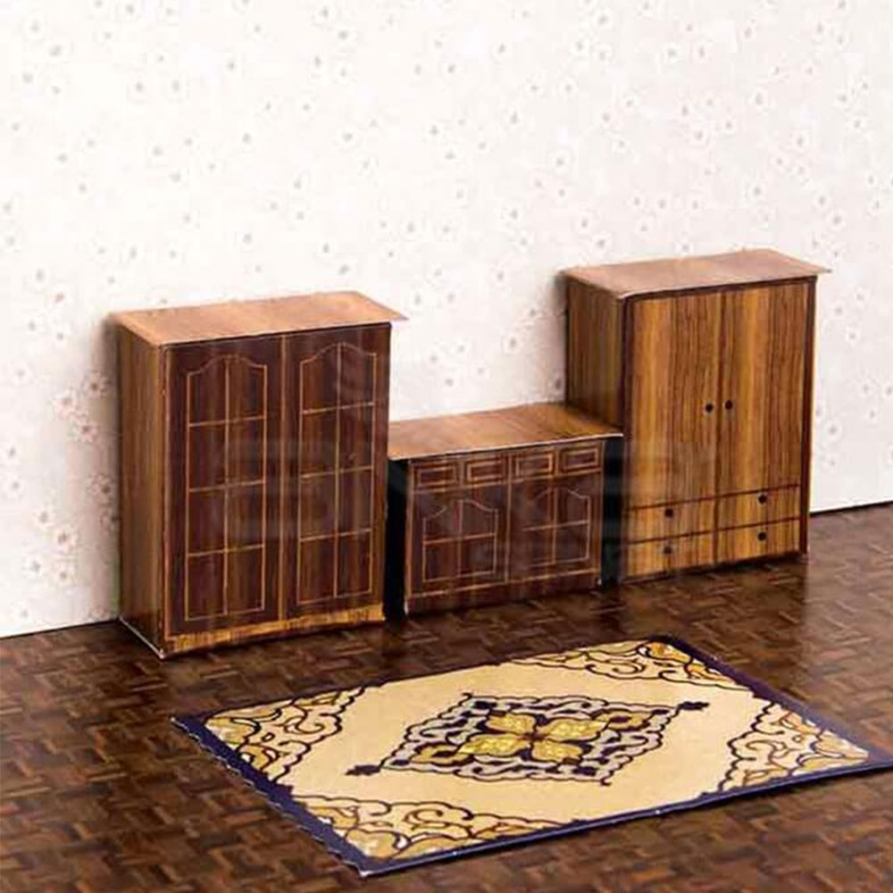 Eshel Maket Ahşap Dolap Ve Çekmece/Halı Set--1/50--1 set