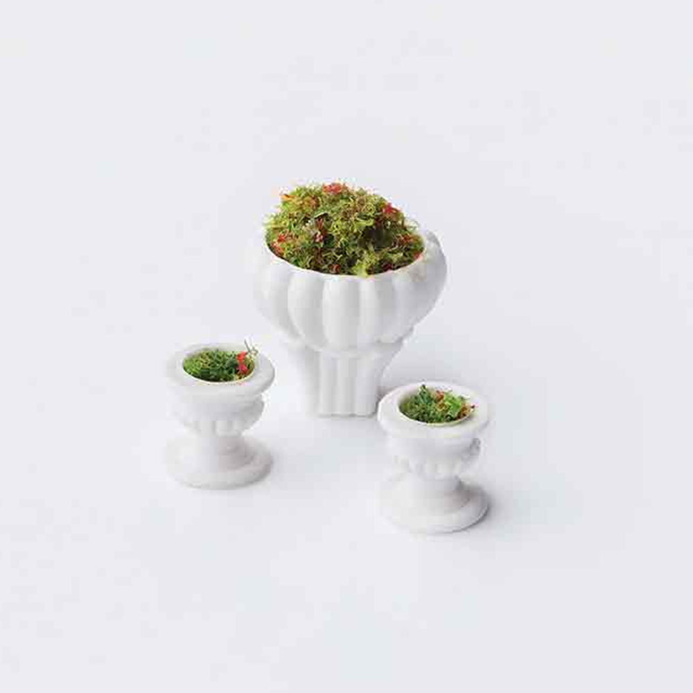 Eshel Maket Çiçekli Saksı--1/75--3 lü