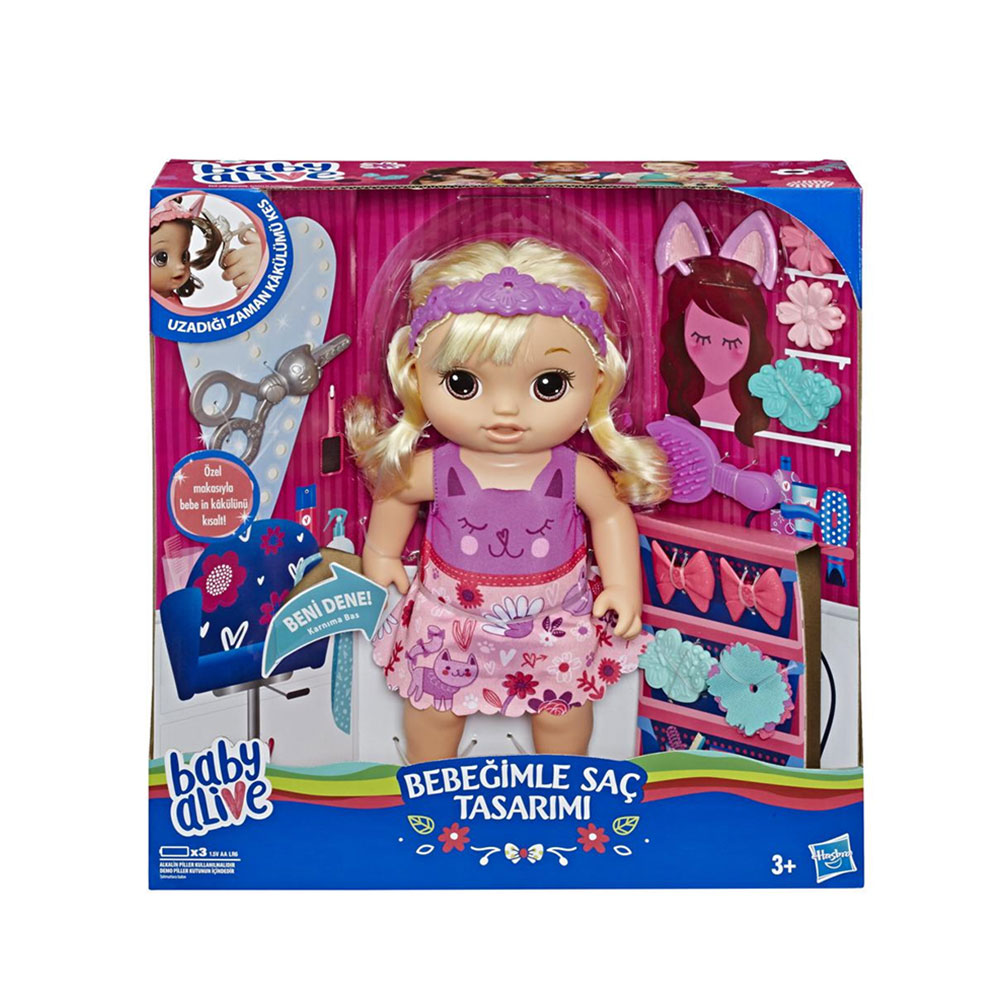 HASBRO BABY ALIVE BEBEĞİMLE SAÇ TASARIMI E5241