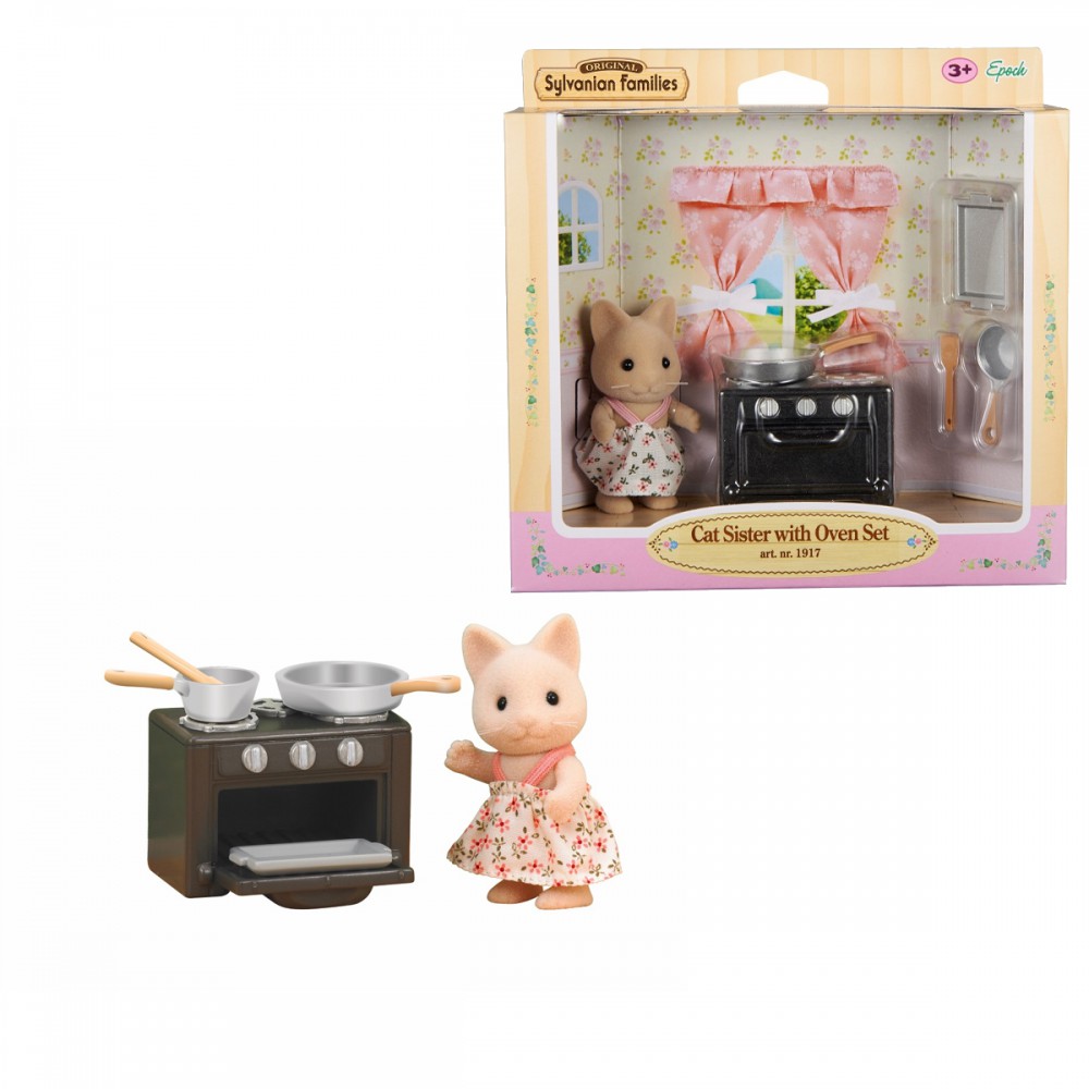 SYLVANİAN KEDİ KIZ KARDEŞ ve FIRIN /Sylvanian Families +3 yaş 5139-SF