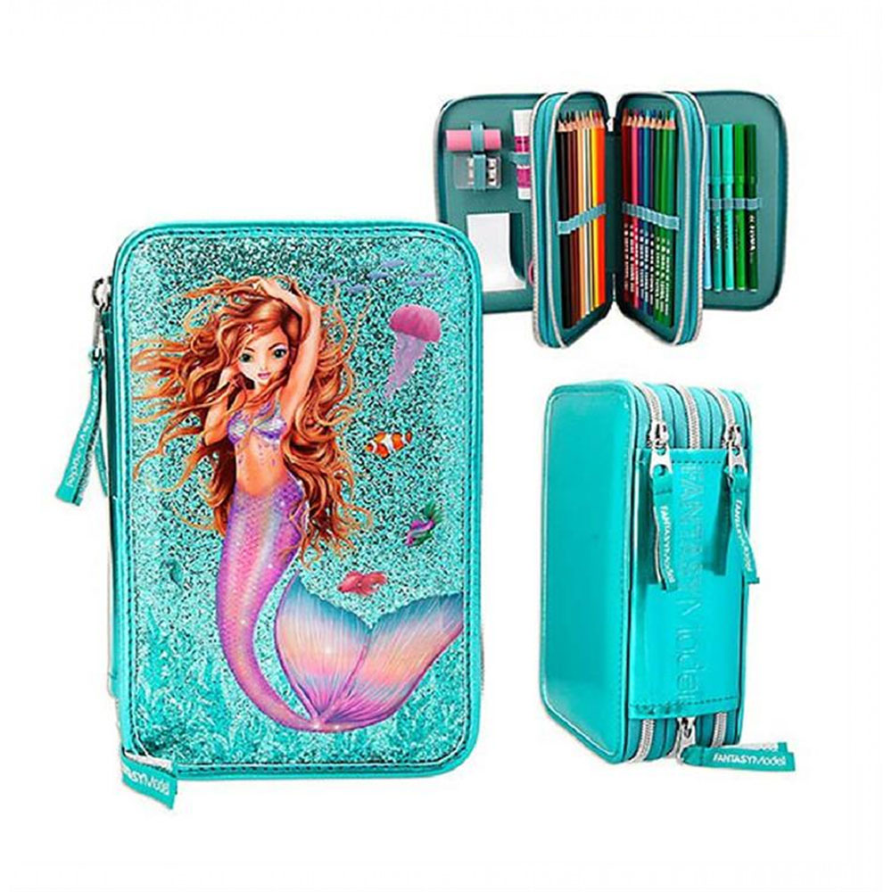 Top Model Fantasy Model Mermaid 3 Fermuarlı DOLU  Kalem kutu