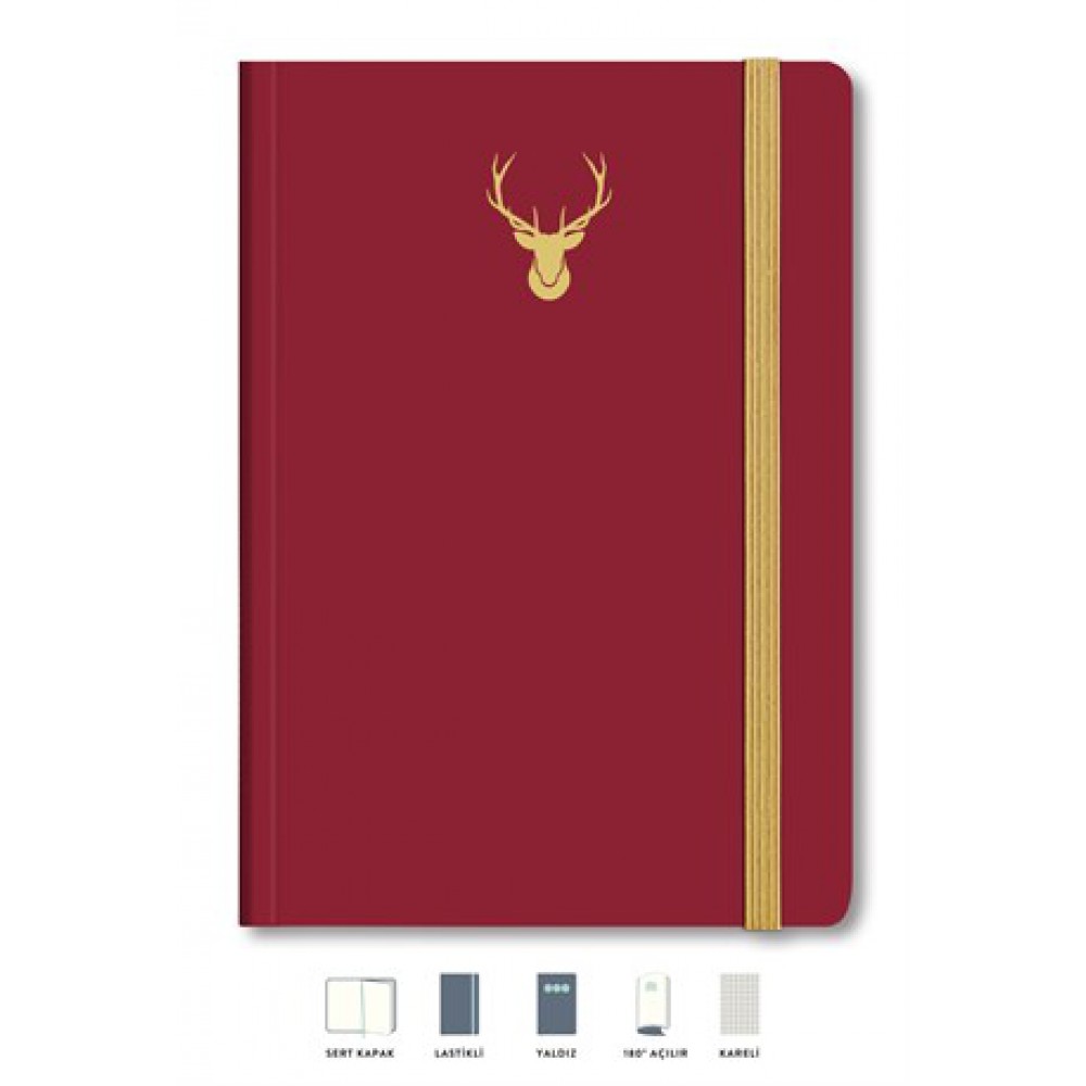 LE COLOR SERT KAPAK LASTİKLİ KARELİ DEFTER  17*24 