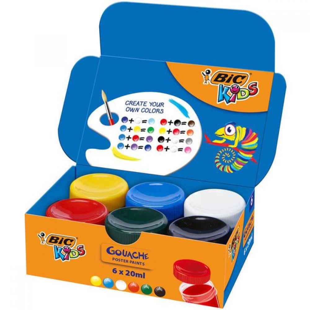 BİC GUAJ BOYA 6 LI KUTU