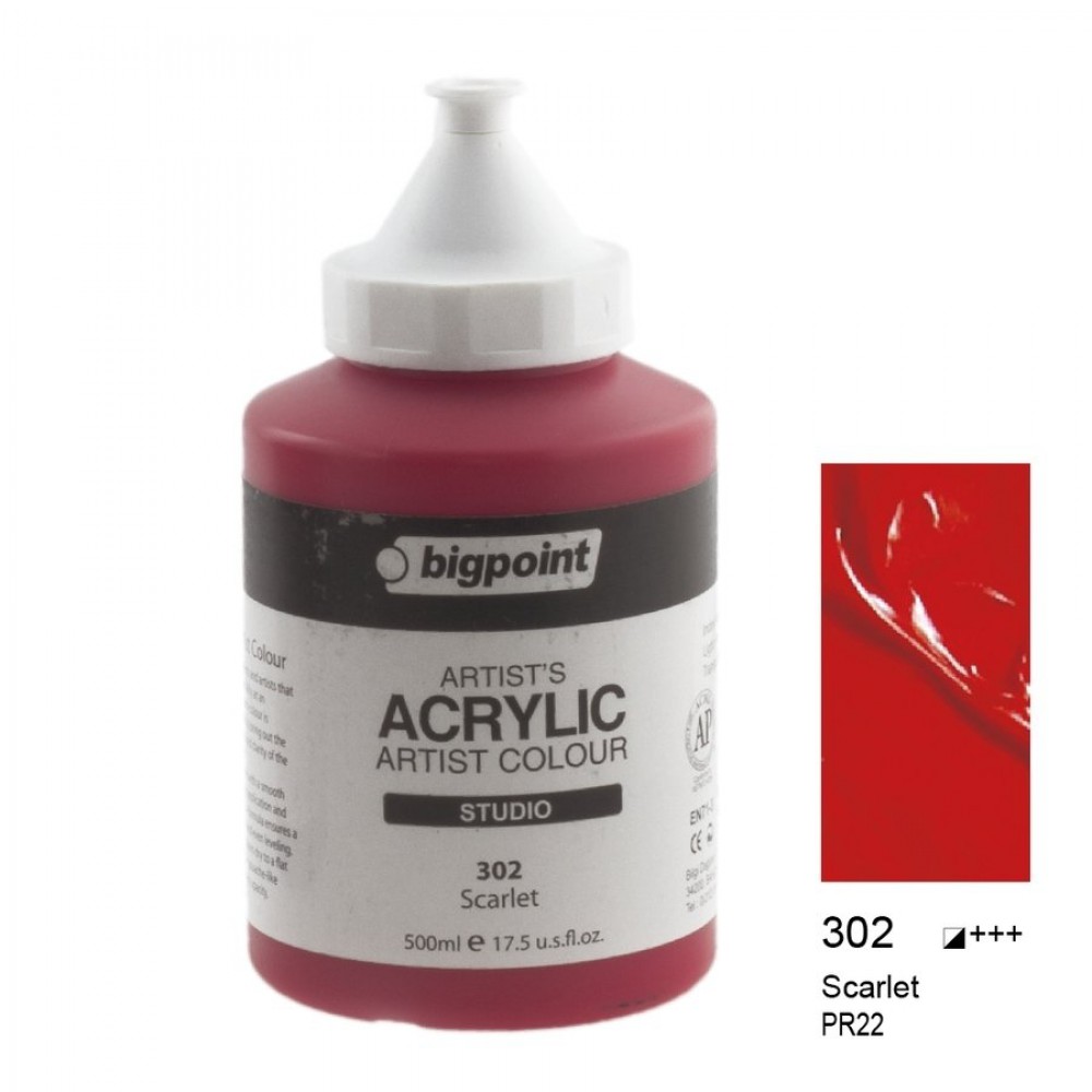Bigpoint Akrilik Boya 500 Ml Scarlet 302